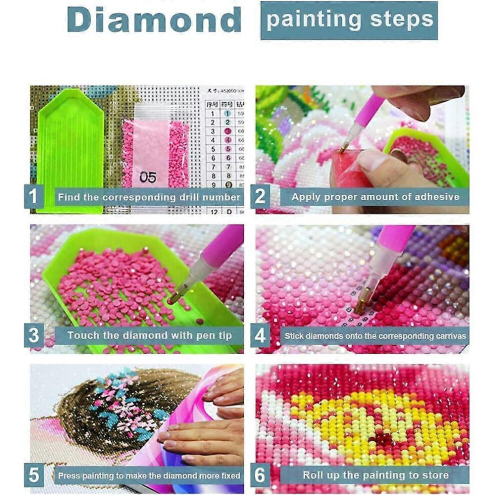(As show, One size) Diamond Painting 5D Diamond Painting Donkey Duck Flower 30x40cm DIY Crystal Rhinestone Painting Full Drill Embroidery Craft Cross