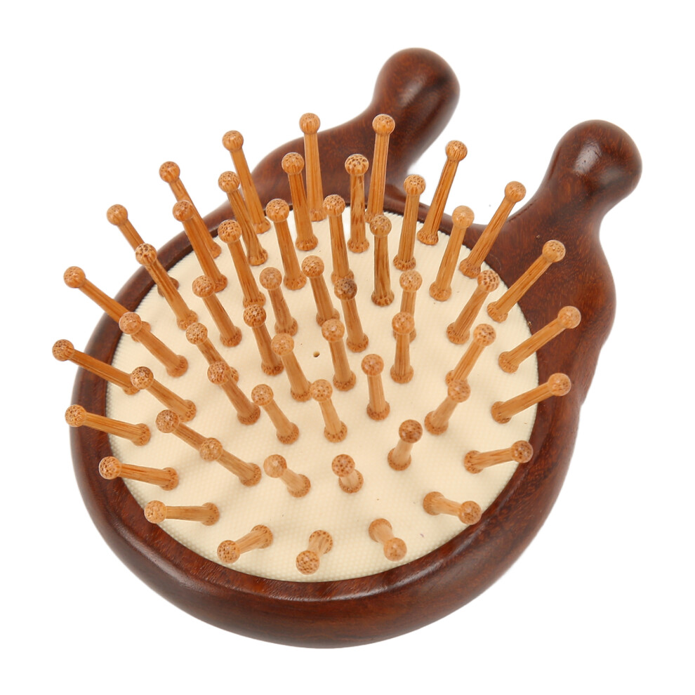 Unisex Massage Hair Brush Multifunction Sandalwood Portable Round Teeth Wooden Nose Scraper Cushion Massage Comb