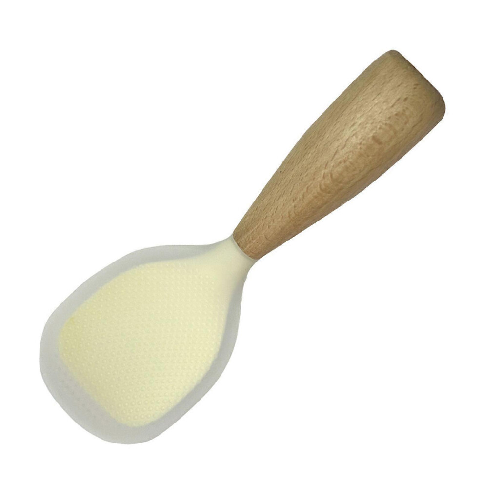 (5, One Size) Versatile Rice Spoon Household Spoon Wood Handle Rice Shovel Heat Resistant Non-Stick Silicone Spoon Silicone Material 8052607459882