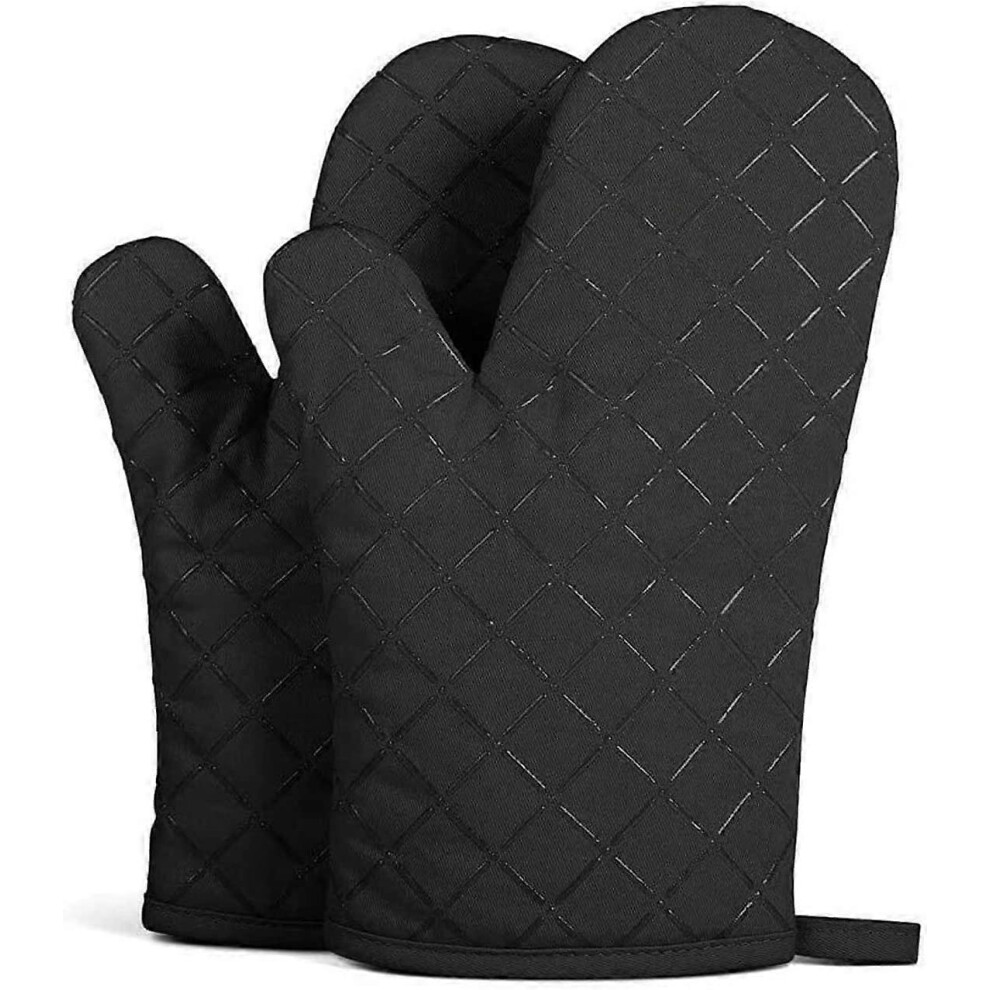 (As show, One size) Oven Gloves and Pot Holders, Oven Mitts, Non-Slip Silicone Heat Resistant Oven Mitts, Suitable for Baking, Grilling, 1 Pair