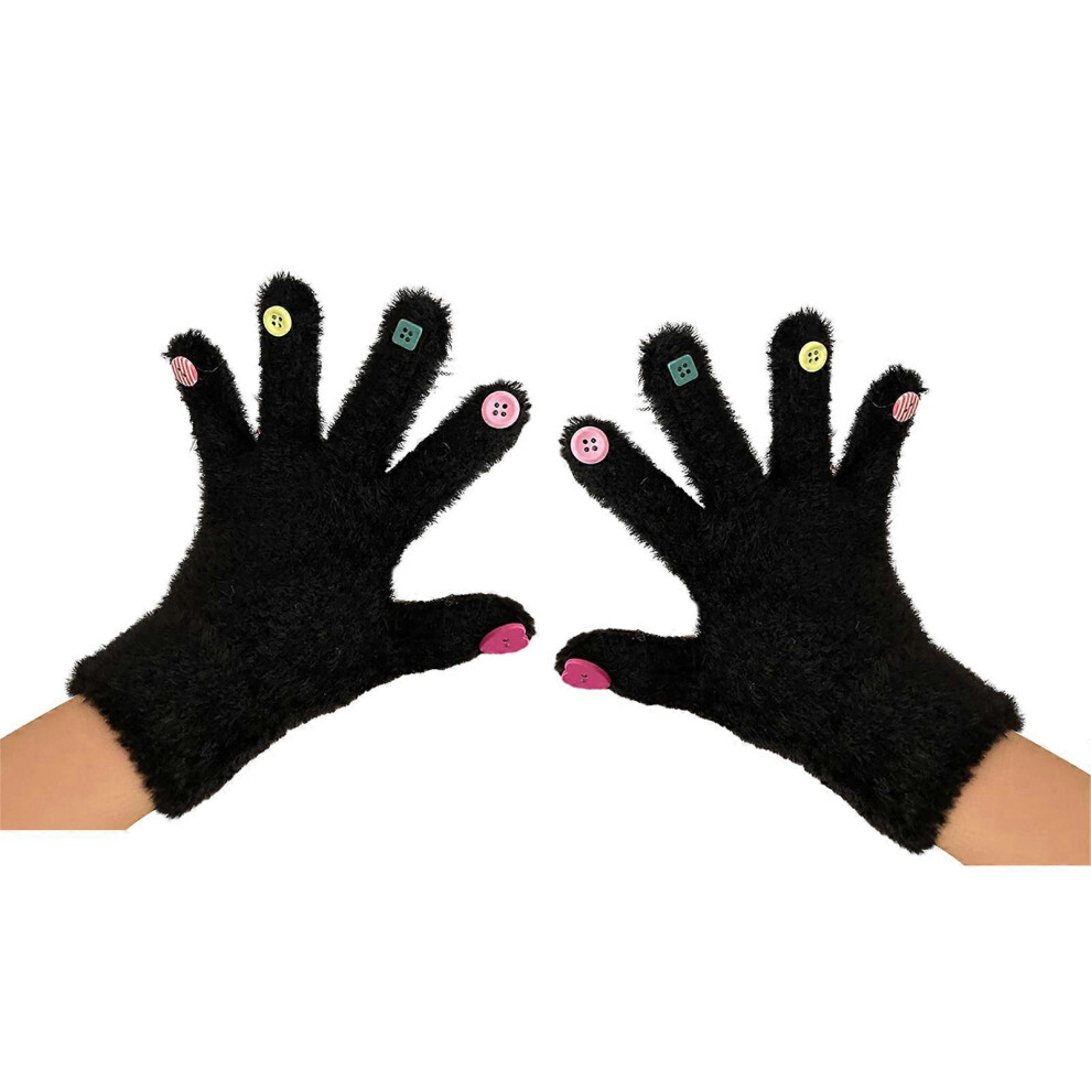 (White, One Size) Winter Warm Stretchy Mittens Adult Knitted Touchable Screen Full Finger Gloves Knit Gloves For Cold Weather Cycling Black 8052607445311
