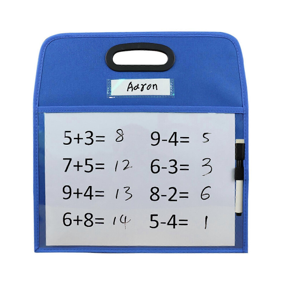(Red, One Size) Write And Wipe Drawing Board Dry Brush Bag Pocket For Teaching Kids Transparent Reusable Dry Erasable Pockets Whiteboard Blue 8052607445144