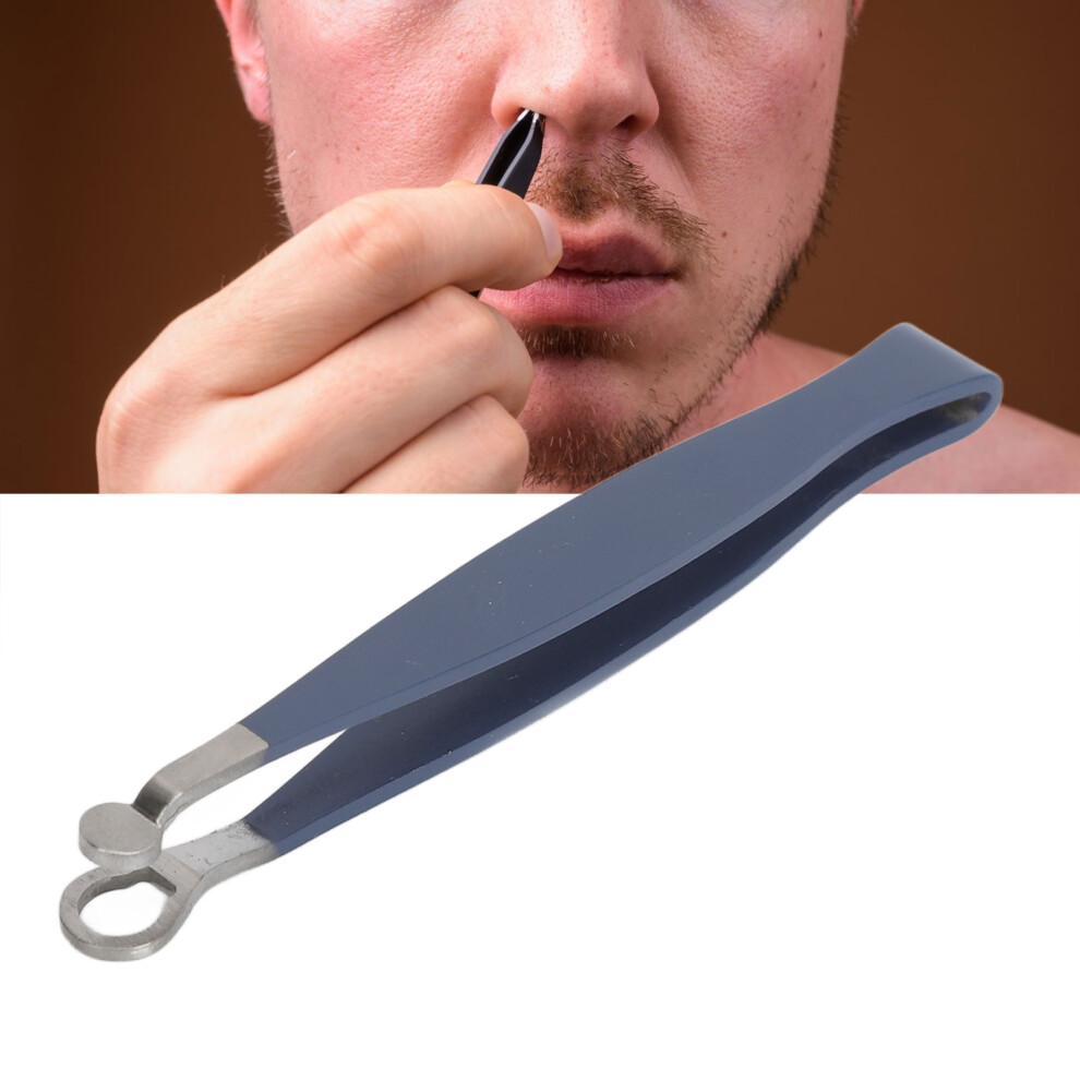 Nose Hair Trimming Tweezers for Men Round Tip Nose Tweezers Stainless Steel Nasal Clippers Trimmer Tool with Storage Bag