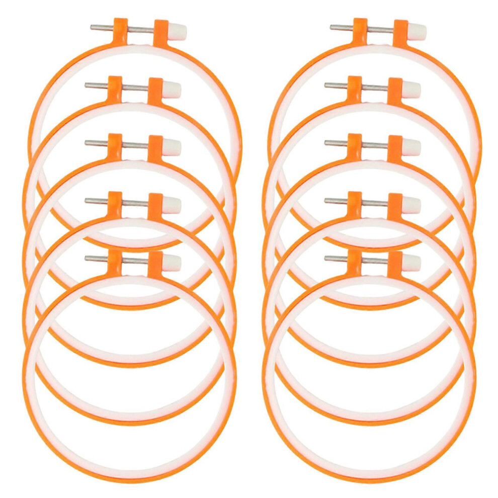(13Cm, One Size) 10 Pcs Embroidery Hoop Crosses Stitching Hoop Embroidery Frame Adjustable Embroidery Hoop For Sewing Needlework 8052607445557