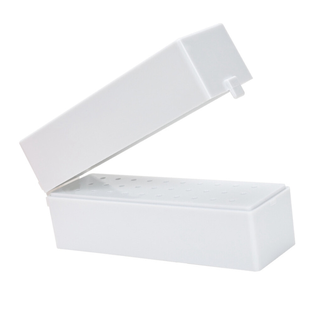 White 30 Hole Nail Drill Bits Holder Dustproof Manicure Accessories Nail Drill Bits Displayer