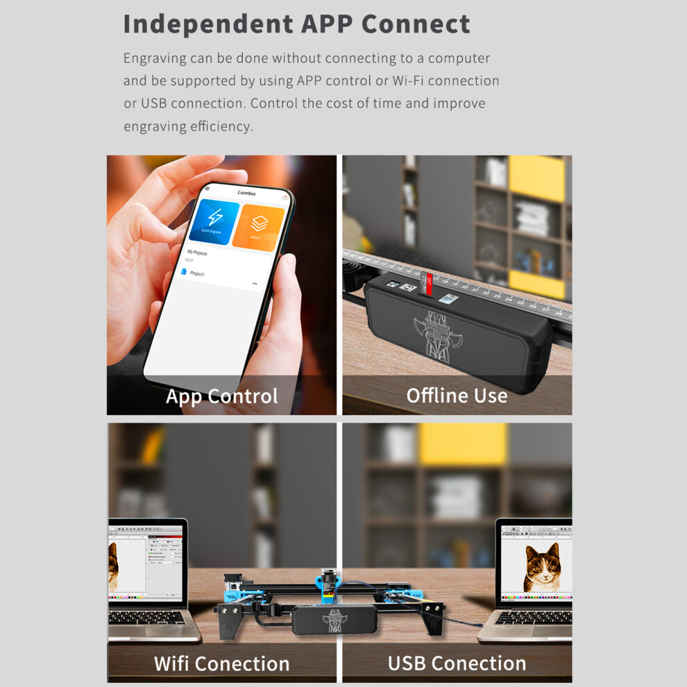 Two Trees TTS 55 Pro Laser Engraver 5.5W Compressed Spot 30000mm/min High Speed Laser Engraving Cutting Machine 300x300mm with Fast Focus S-image-OPC-PHQXN8J-NEW