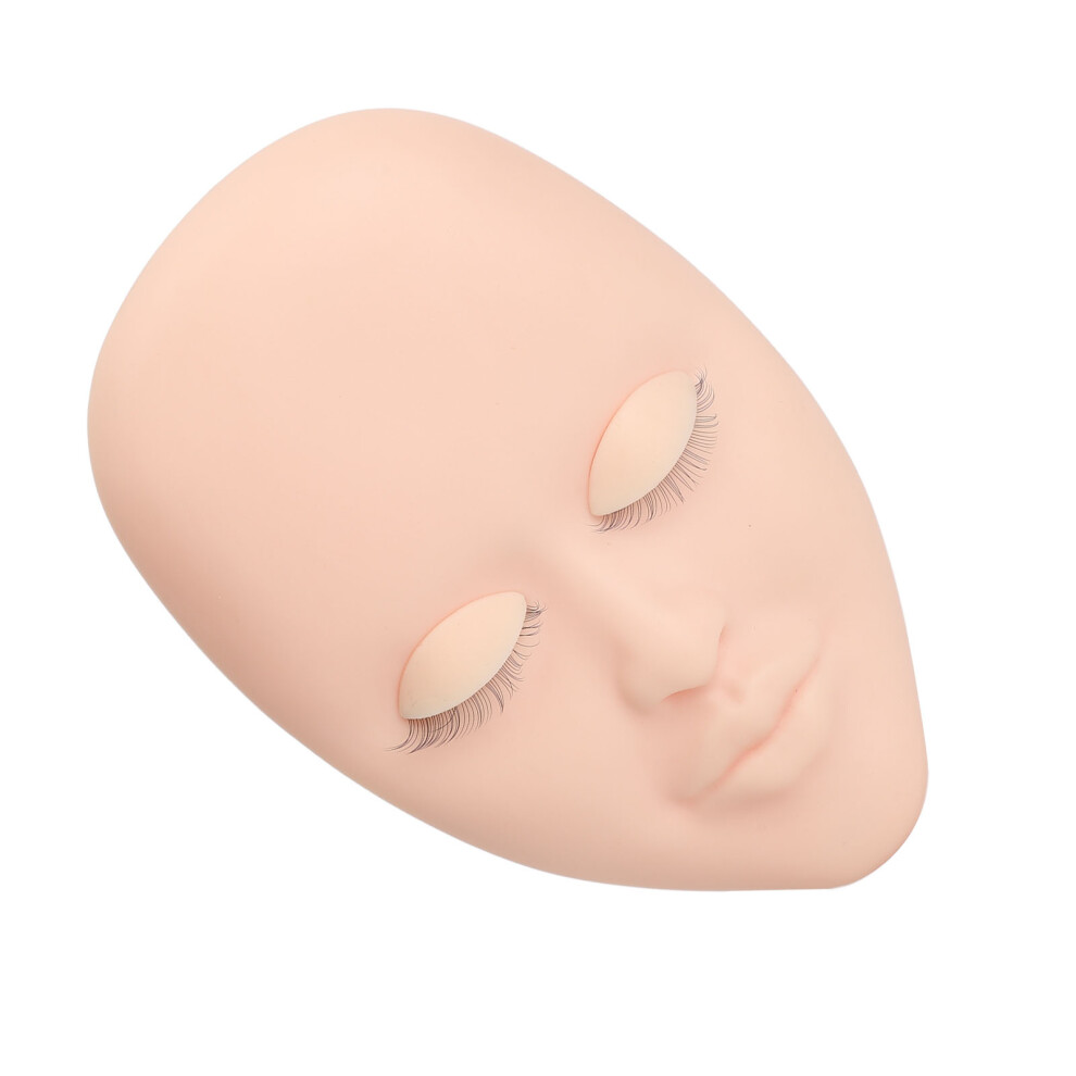 Lash Mannequin Face 3 Pairs Removable Eyelids Eyelash Extension Practice False Face for Beginners Pink