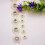 Bead Chain String Half Side Flatback DIY Imitation Pearl String with Rhinestone for Crafts Needlework 6