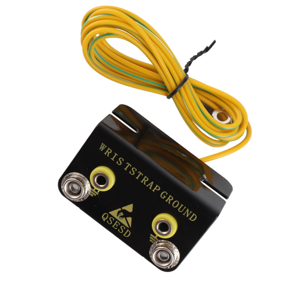 2 Hole Grounding Plug For Esd Wrist Straps With 1.6M Cable Anti Static Ring Terminal Wrist Strap Grounding Socket 7691314621628