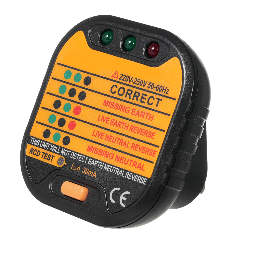 Socket Tester Portable Plug Outlet Circuit Tester Polarity Voltage Tester Socket Finder Electric Socket Outlet Voltage Tester Outlet Detect 7891314625842