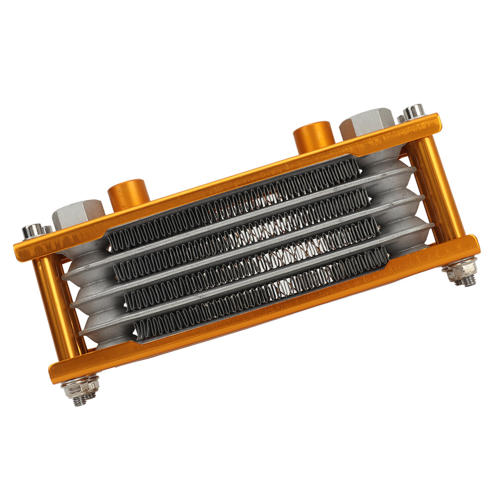 17Pcs Motorcycle Oil Cooler Radiator Set Aluminum 4 Row Engine Oil Cooling Kit Replacement For Monkey 125Ccâ140Cc Gold 8391314627284