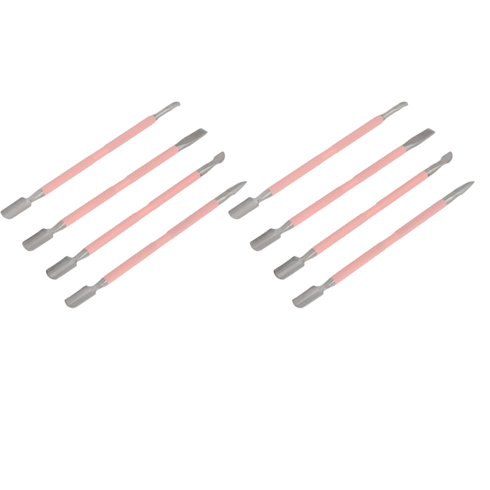 2 Set Dual Sided Cuticle Pusher Stainless Steel Remove Nail Dirt Spoon Nail Cleaner for Manicure Pedicure