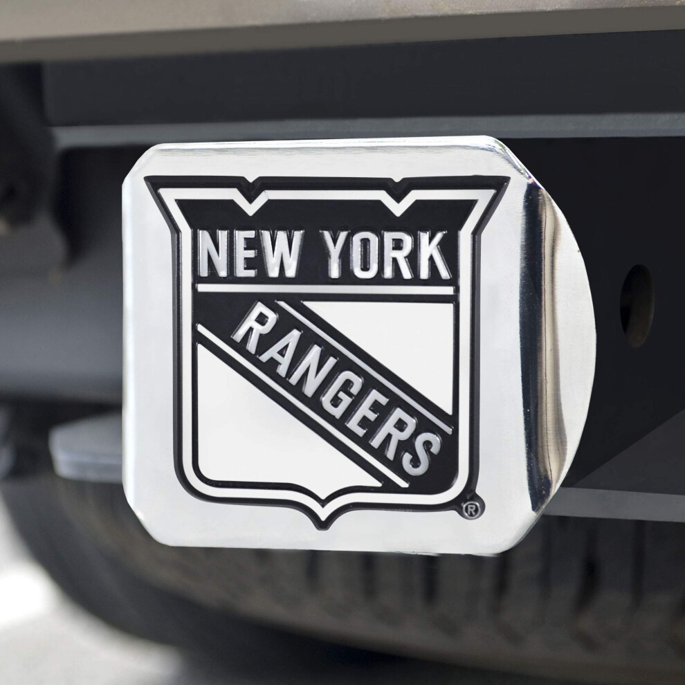 Alfombras Para Ventiladores Black Fanmats 17168 Nhl - New York Rangers Hitch Cover 4 1/2"""" X 3 3/8""""/Small