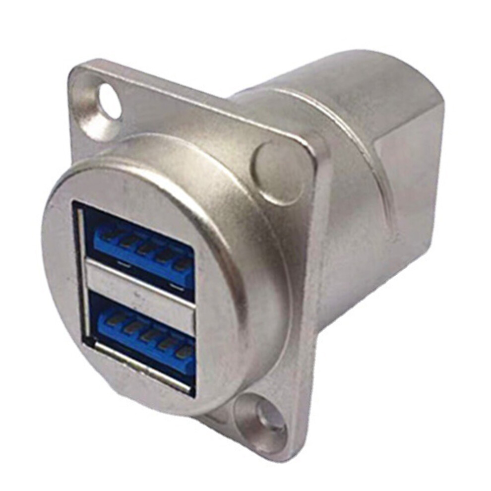 Usb 3.0 Socket Dual Usb A Port Female To Female Coupler Socket D Type Panel Mount Connector For Video Case Silver 4121314632988