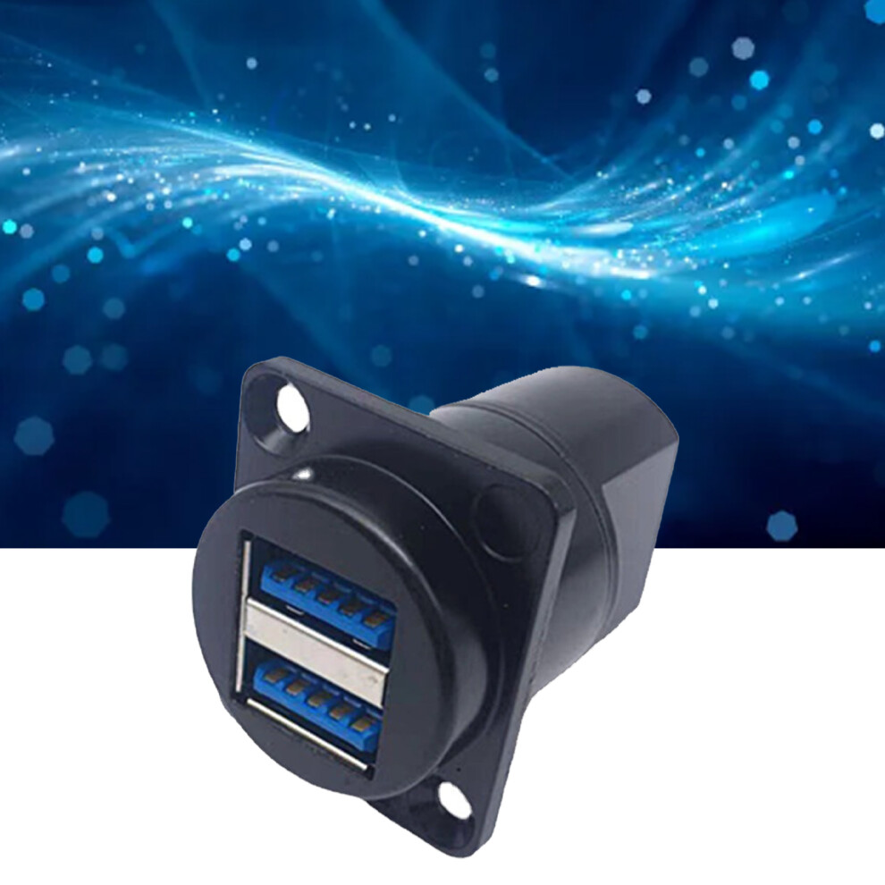 Usb 3.0 Socket Dual Usb A Port Female To Female Coupler Socket D Type Panel Mount Connector For Video Case Black 8771314633032