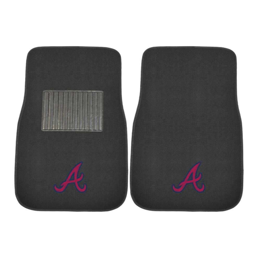 Alfombras Para Ventiladores Fanmats 18569 Atlanta Braves 2-Piece Embroidered Team Logo Car Mat Set Front Row Automotive Floor Mats