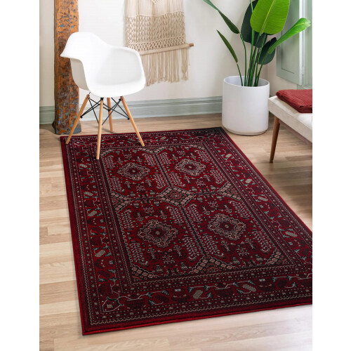(Red , 120 x170 cm) Bedroom Living Room Traditional Rugs Runner Carpet