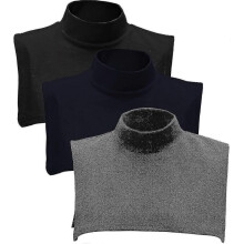 (onesize, White) Fake Turtleneck Dickey Detachable Collars Set Half Top Mock Blouse Collar For Women Men - JA
