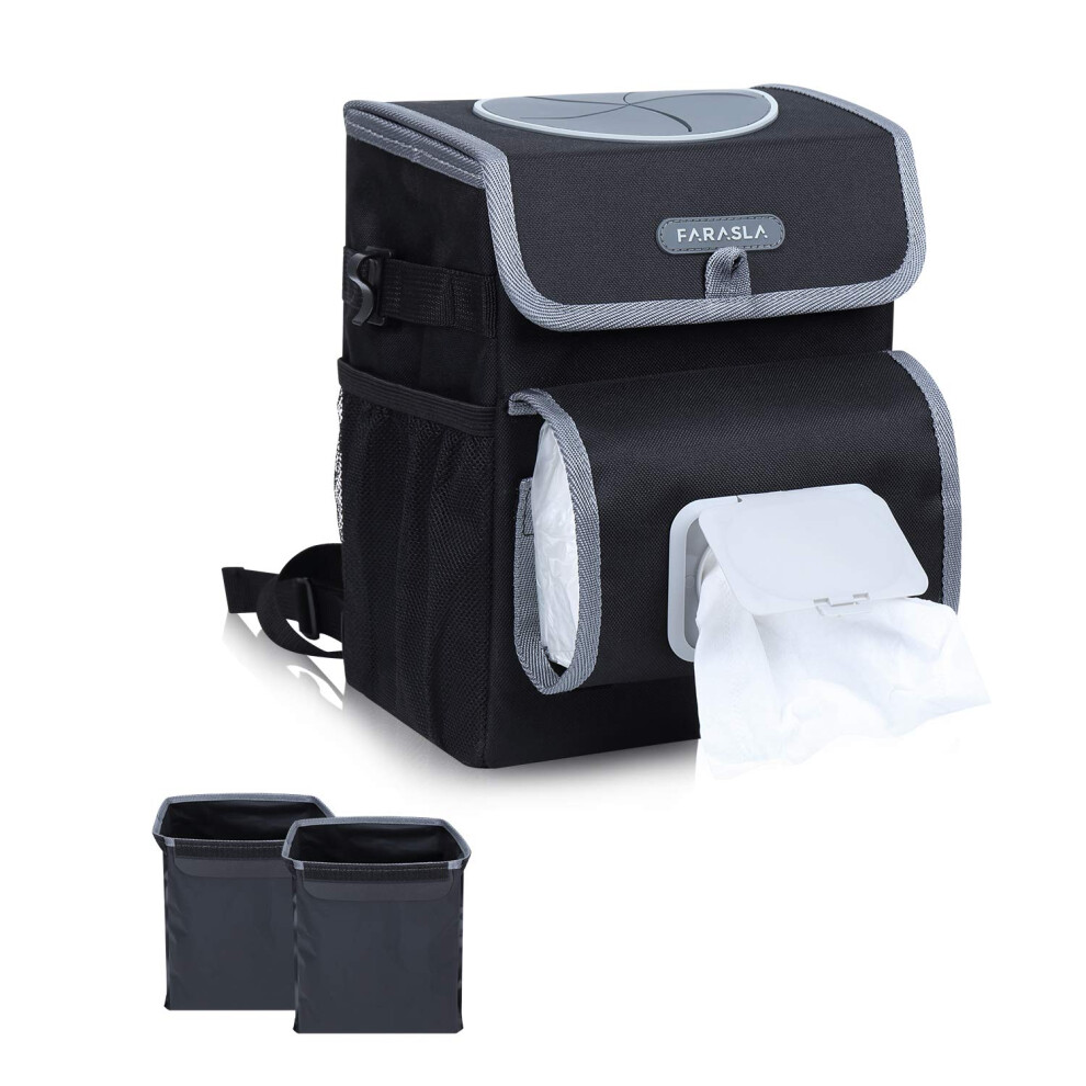 Farasla All-In-One Car Trash Can With 2 Removable Leakproof Interior L 630282328150