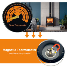 Wood Stove Thermometer Magnetic Oven Stove Temperature Meter Stove Top Thermometer for Wood Burning Stoves / Gas Stoves / Pellet Stove / St