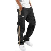 (Large, 15-black) Elastic Waist Cargo Pants for Men Relaxed Fit Tactical Hiking Pants Casual Work Trousers Drawstring Travel Pants -JA