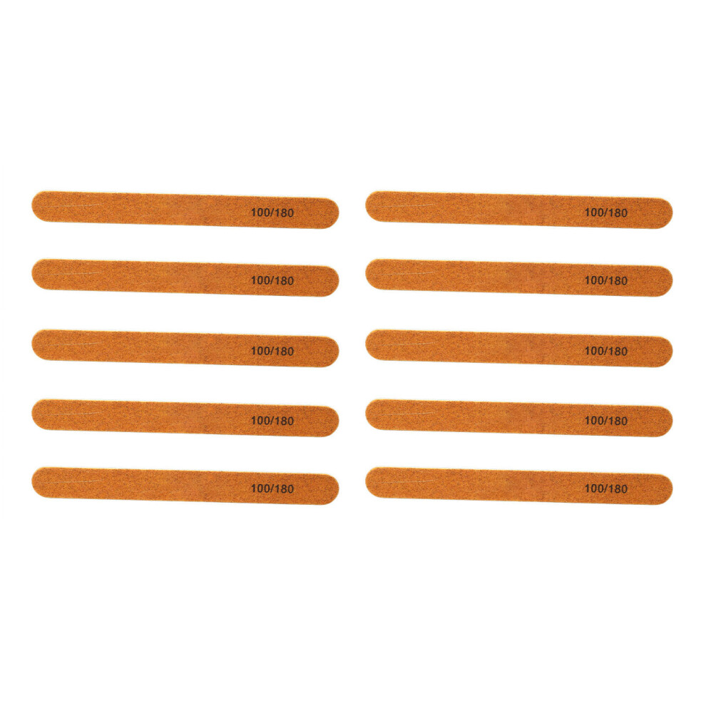 10pcs Nail File Professional Wood Core Reusable Double Sides Washable Grit Nail Files for Acrylic Nails