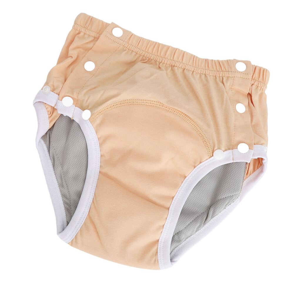 Adult Cloth Diaper Washable Leakage Proof Breathable Pure Cotton Elderly Cloth Nappy for Incontinence Orange S