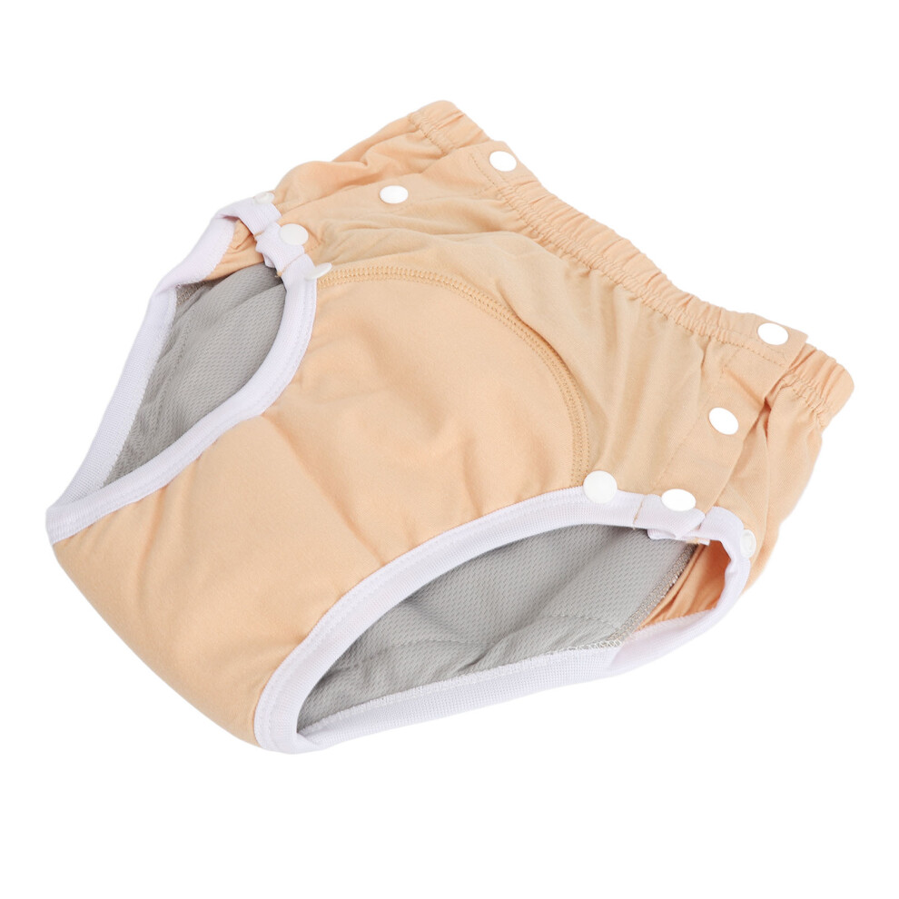 Adult Cloth Diaper Washable Leakage Proof Breathable Pure Cotton Elderly Cloth Nappy for Incontinence Orange M