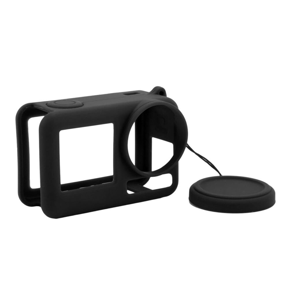 Silicone Case For Dji Osmo Action 4 3 Action Camera Soft Protective Silicone Case Sleeve With Neck Strap Lanyard Black 6951314670776