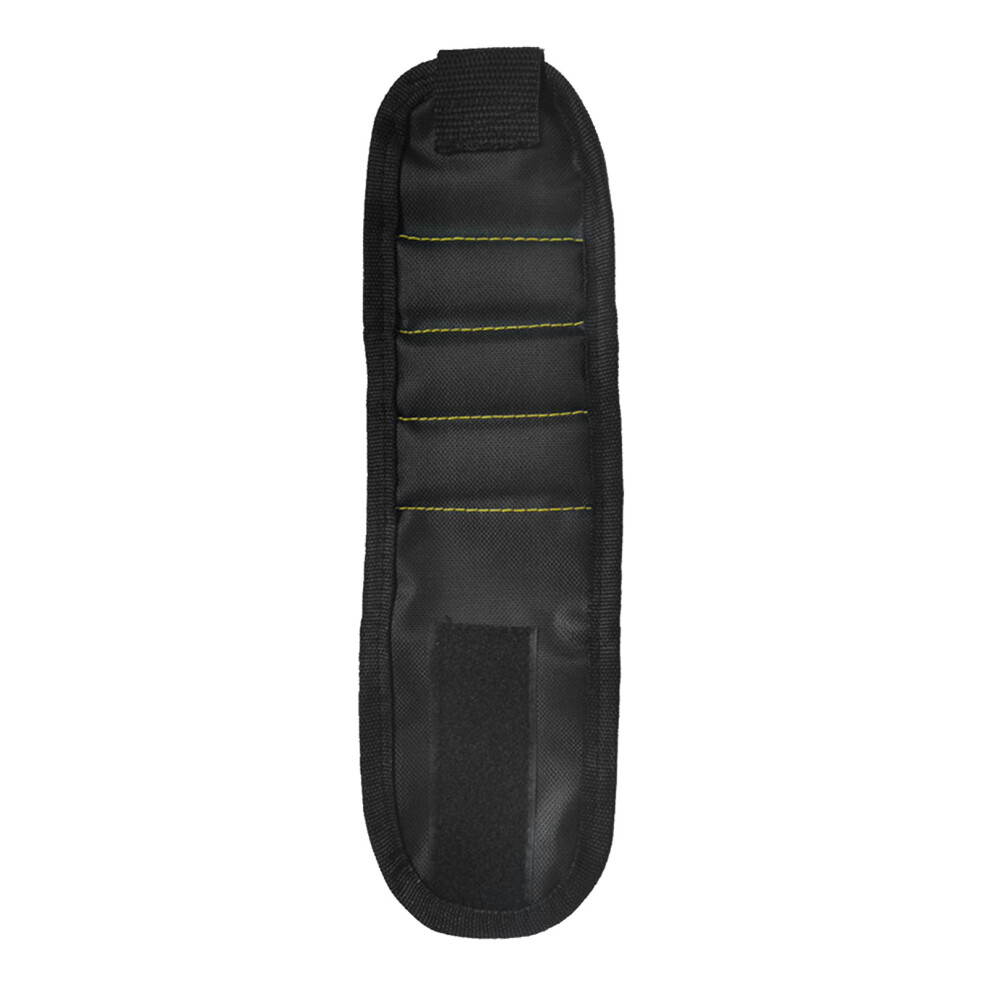 Wrist Tool Holder 3 Rows Magnetic Suction Wristband Organizer For Holding Screws Nails Fasteners Black 3501314684926