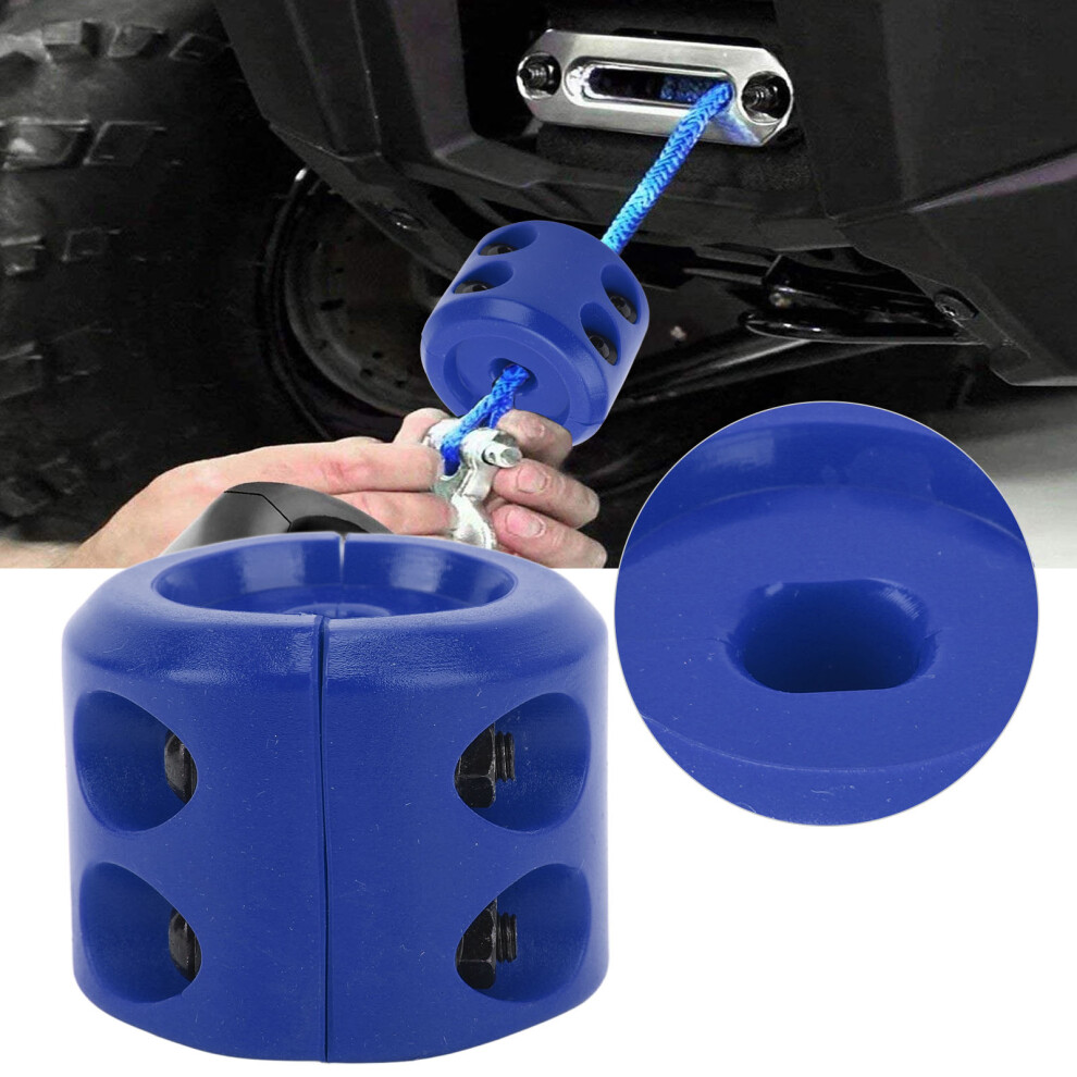 Winch Cable Hook Stopper Rubber Rope Line Hook Buffer With Hex Wrench For Atv Utv Suv Orv Trucks Blue 8111314689521