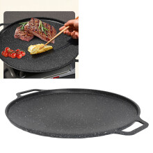 BBQ Grill Pan Non Stick Multifunctional Lightweight Portable Korean BBQ Griddle for Camping Induction Cooker