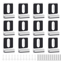 12Pcs Metal Mirror Clips Holder Kit,Mirror Hanging Clips with Screw ,