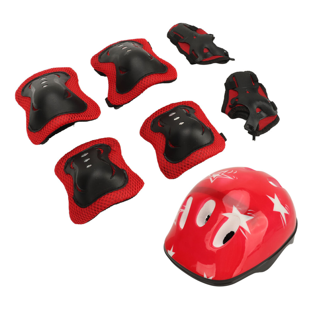 Kids Bike Helmet Set Sports Protective Gear Adjustable Knee Pads Elbow Pads Wrist Guards Kids Cycling Protective Gear Set for Age 5 to 14 R