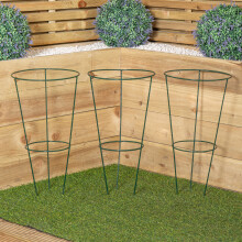 Pack of 3 Tom Chambers Urban Green Conical Garden Plant Support Ring 30cm - Medium