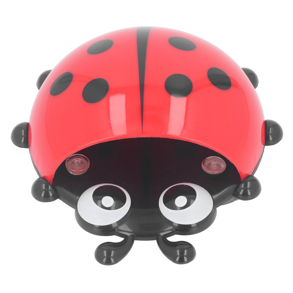 2PCS Kids Toothbrush Holder Wall Mounted Cute Ladybug Toothbrush Storage Organizer with Suction Cup for Bathroom Home Dorm Red
