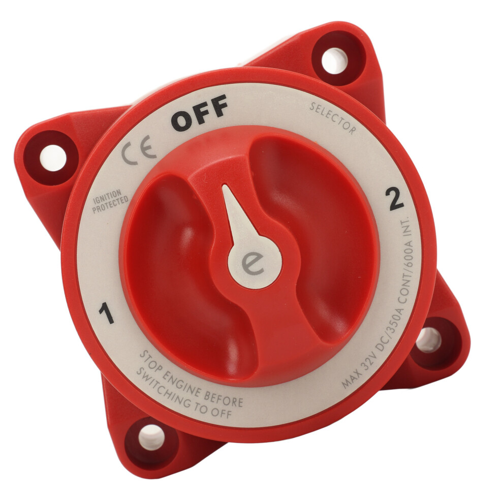 Battery Selector Switch Rotary Knob 3 Studs 350A 32V Battery Disconnect Switch For Rv Marine Automotive 11001 (3 Position) 7891314708040
