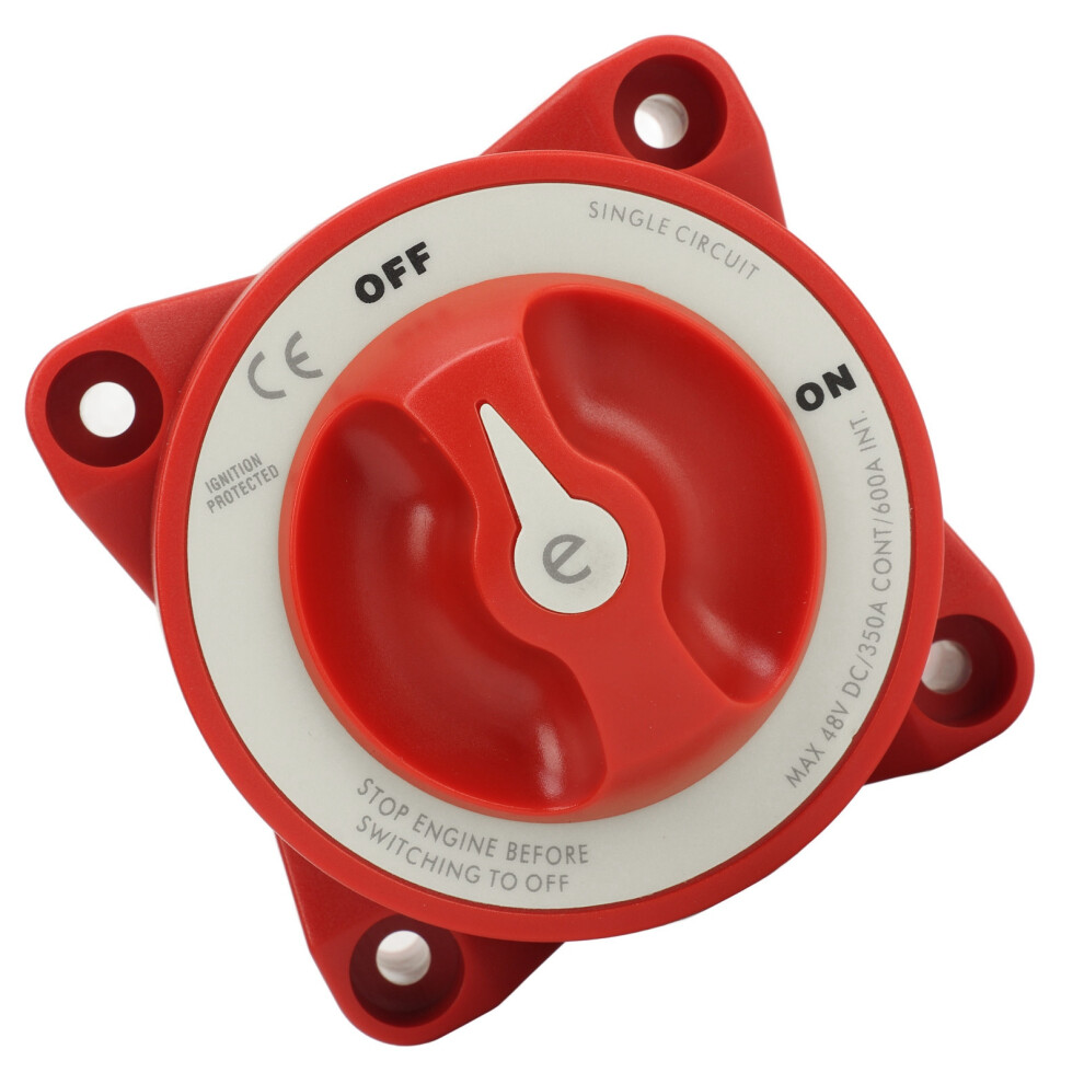 Battery Disconnect Switch 350A 48V 2 Gear Stud Strong Safety Marine Battery Selector Switch For Rv Marine Automotive Battery 9003E Red 9391314708012