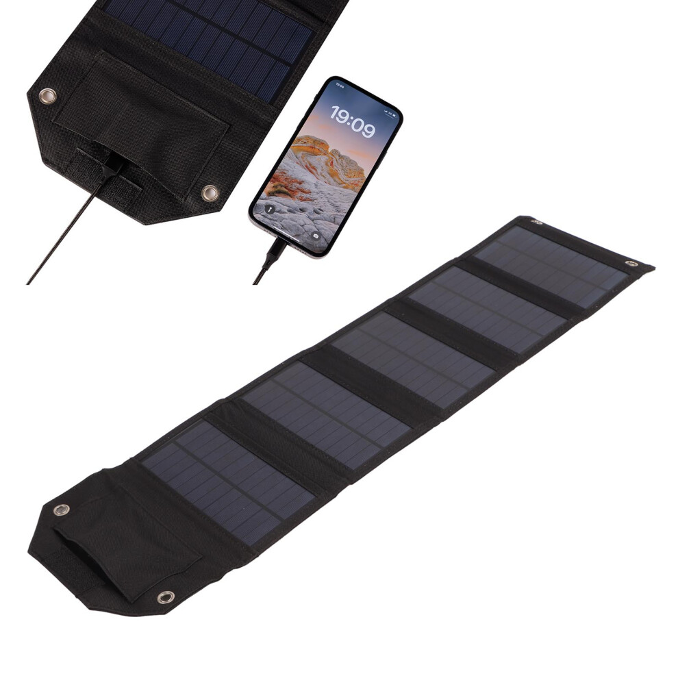 21W Solar Charger 5V 3A Max Portable Foldable Solar Panel Charger For Camping Ip67 Waterproof Etfe Power Emergency Panel Spb5z B Black 8751314719561
