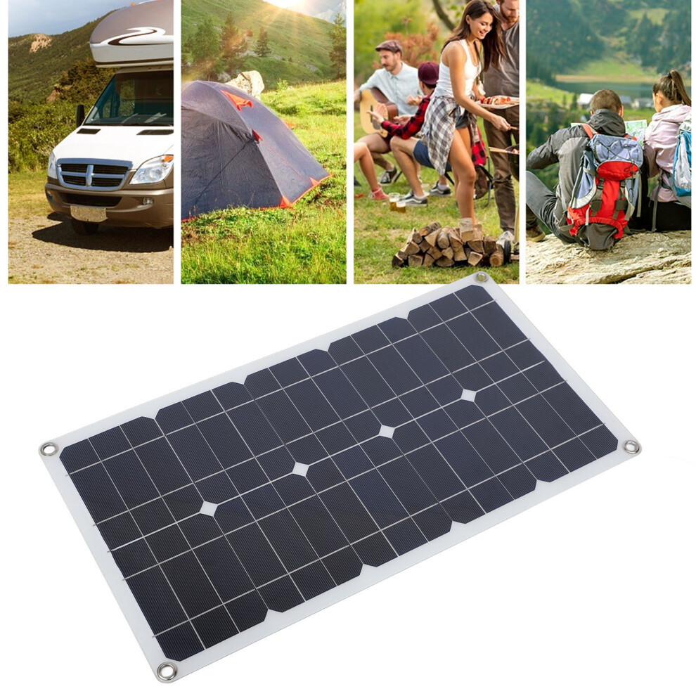 100W Solar Panels Kit IP67 Waterproof High Efficiency Solar Panel Charger with 12V 24V 20A Controller 2 Hooks for Outdoor
