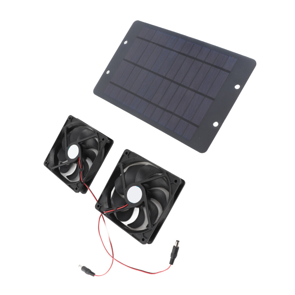 20W Solar Panel Fan Kit Heat Dissipation Ventilation Solar Powered Dual Fan With Switch For Chicken House Greenhouse Dog House 3781314725731