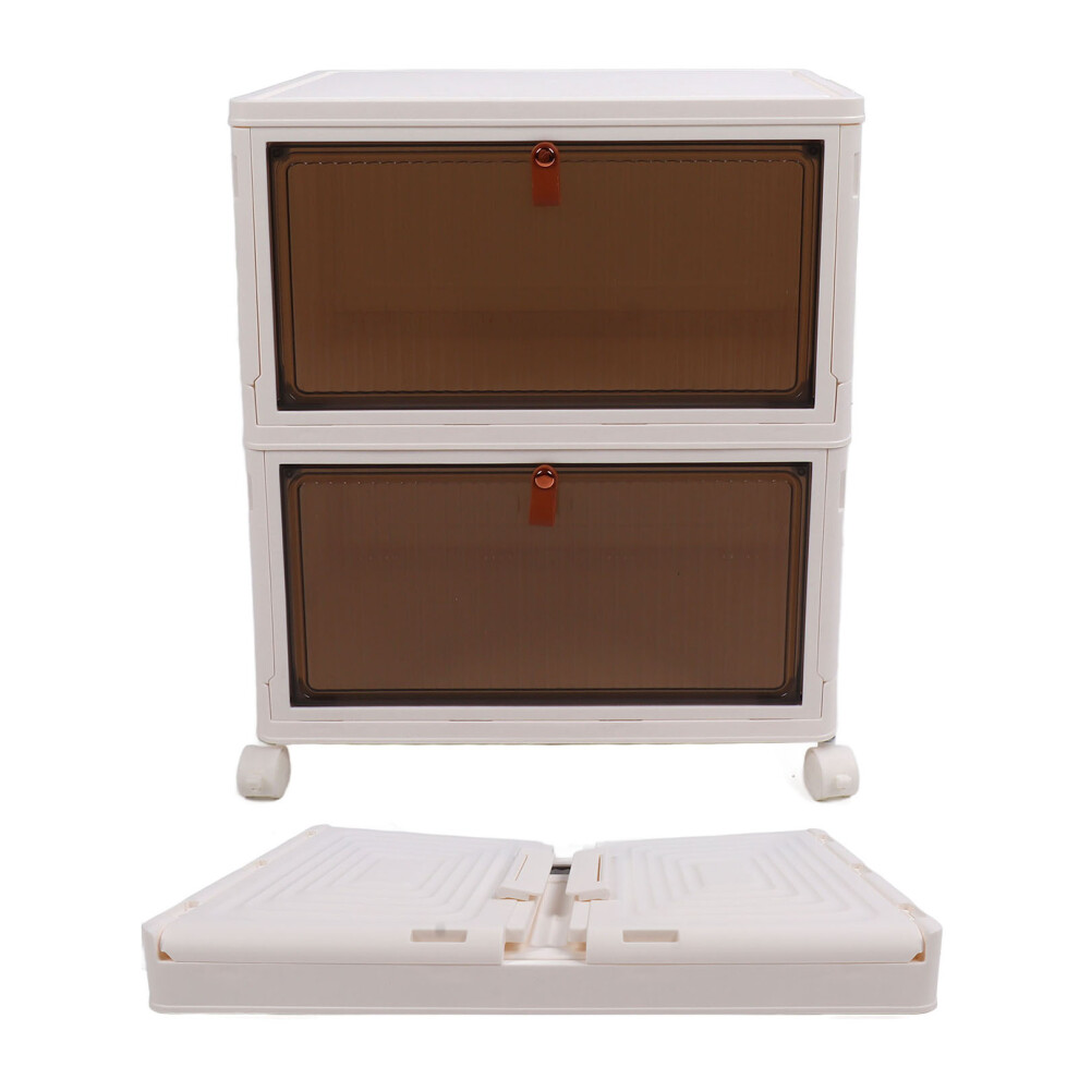 Storage Bins with Lid Stackable Plastic Box Organizer House Organizing Container for Living Room Bedroom 2 Layer-image-OPC-PHQXYVQ-NEW