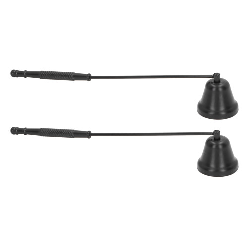 2 Stück Eisen-Kerzenschneider-Set mit langem Griff, Glockenform, Schwarz 2