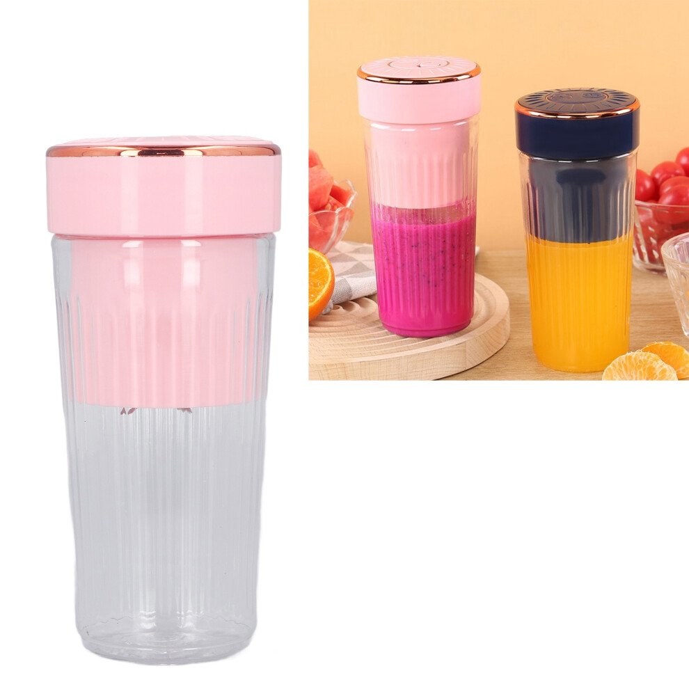Electric Fruit Mixer Multi Functional Portable Cordless Mini 6 Blades Juicer Cup Blender Pink