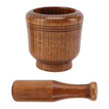 Garlic Grinder Bowl Jujube Wood Herb Crushing Bowl Multipurpose Spice Mixing Grinder for Household Restaurant