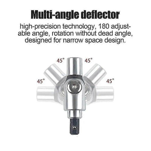 Impact Driver Socket Adapter 180 Degree Rotatable 1/4 Drill Adapter 0 Right Angle Drill Adapter Flexible Screwdrivers 2