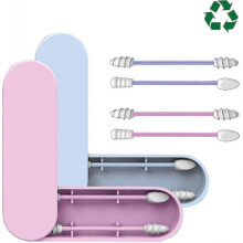 2pcs Silicone Cotton Swabs, Reusable, Washable for Ear Care, Cleaning, Makeup And Makeup Remover