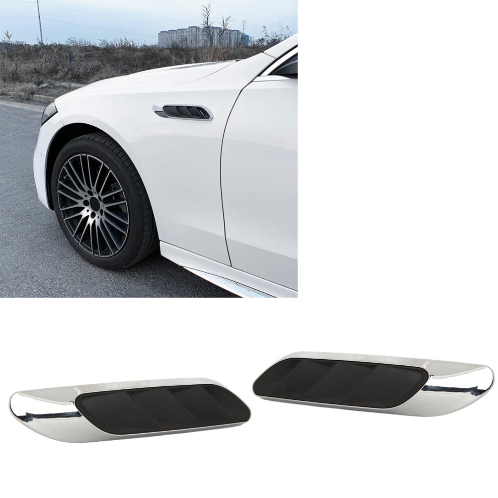 1 Pair Mudguard Side Air Outlet Vent Trim Left Right Aerodynamics Replacement For Benz CâClass W206 AmgâLine C63 2022+ Silver 4991314748701