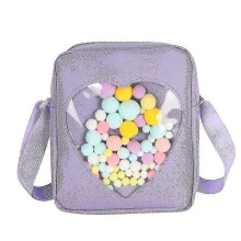 (Purple) Square Crossbody Bag Cute Canvas Shoulder Bags Adjustable Strap Messenger Bag