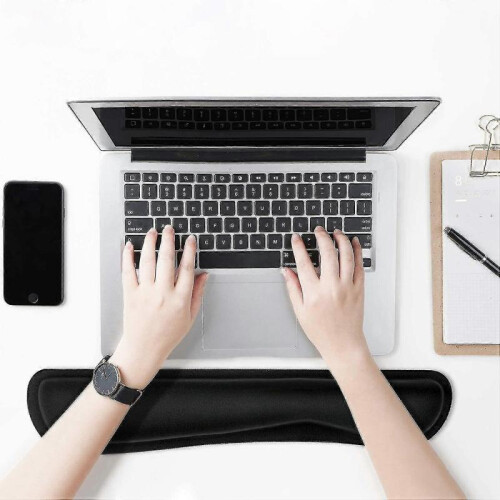 2 Pack, Black Wrist Rest, Wrist Pad for Keyboard, Memory Foam Computer Keyboard Pad 1